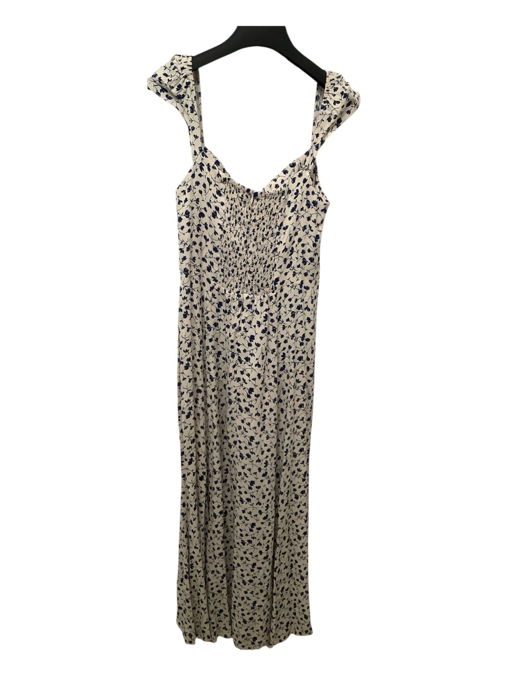 Reformation Bryson Midi Dress Sz 2 White Blue Floral Mykonos Sweetheart - Picture 11 of 14